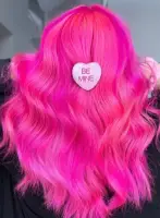 Long and bright pink hair