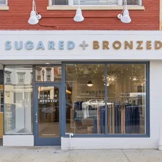 Outside shot of Sugared + Bronzed in Hoboken