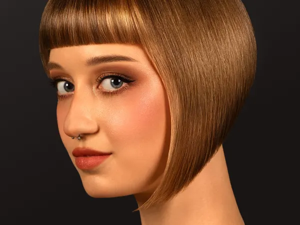 A model with a sleek bob