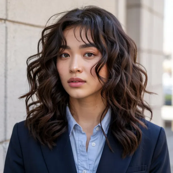 Long, wavy hair