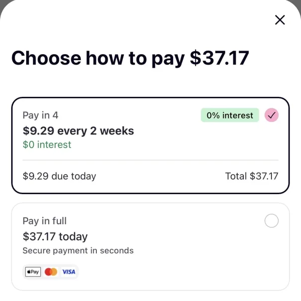 a checkout screen on a phone