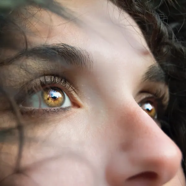 The top of a woman's face