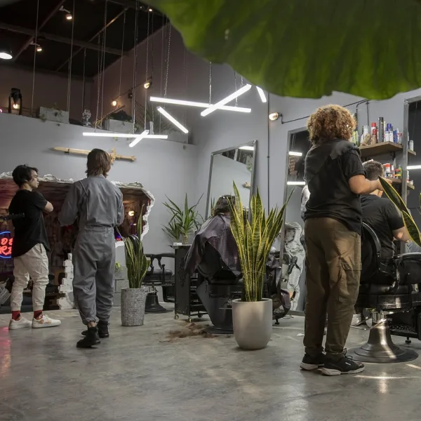 A busy salon.
