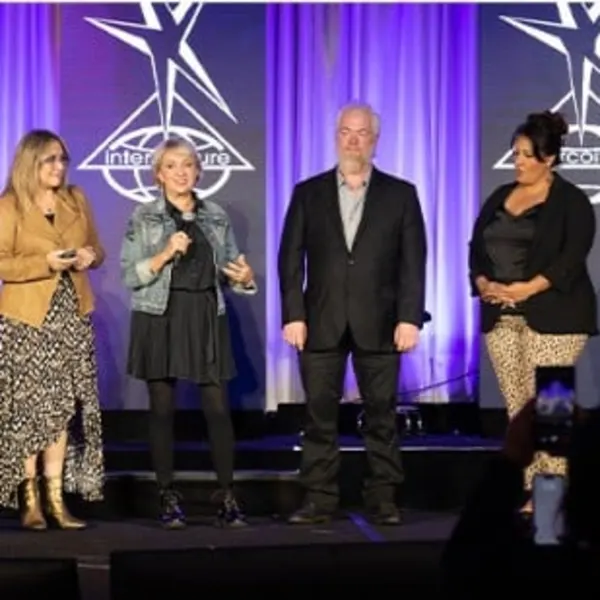 Teachers on stage at last year's Intercoiffure