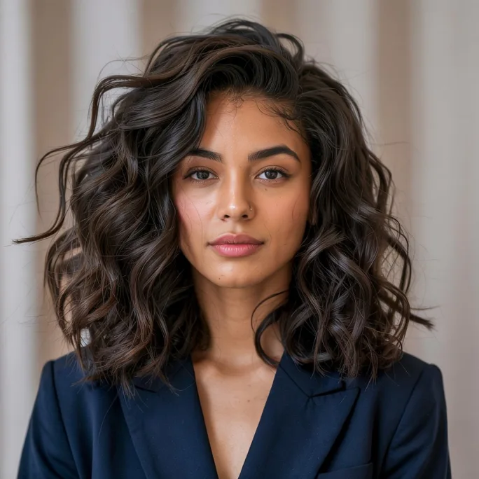 Long, wavy hair