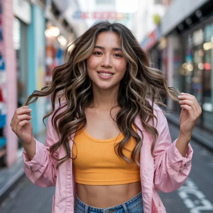 Long, wavy hair