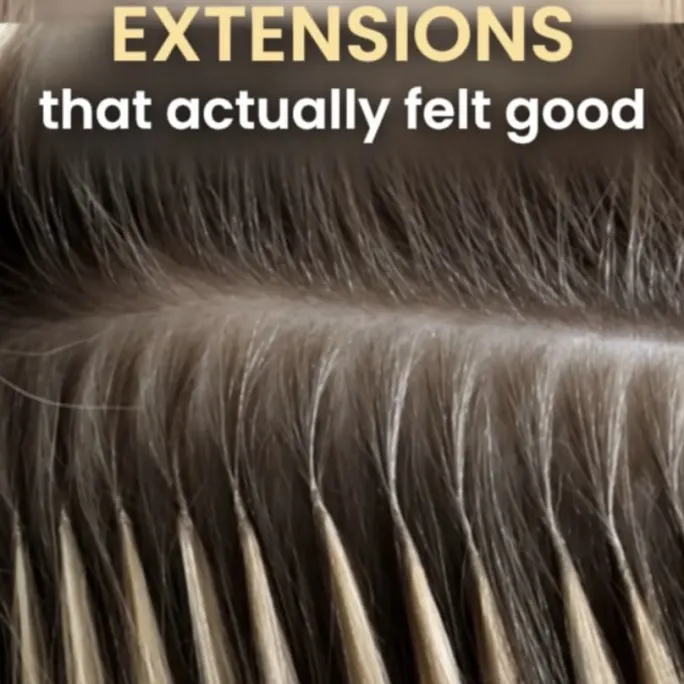 A closeup of hair extensions