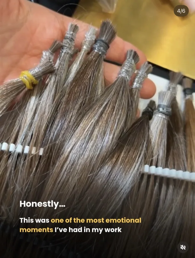 A close up of hair in bundles