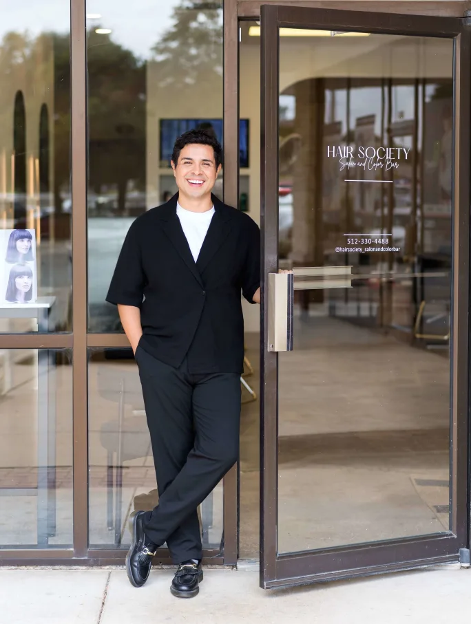 Daniel Ponce outside Society Salon