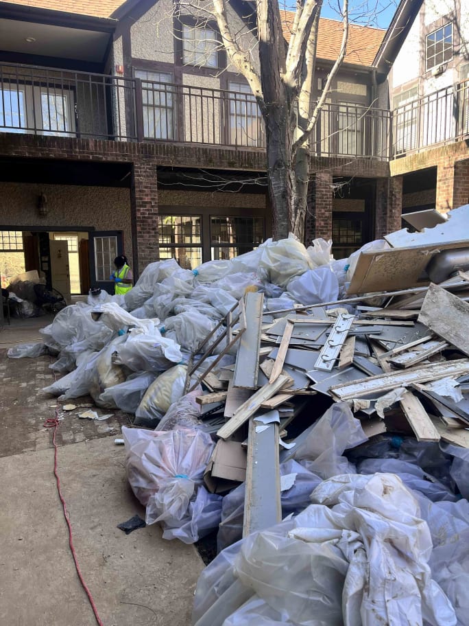 Bags of debris