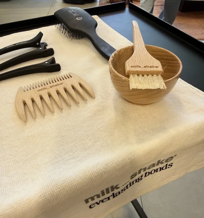 hair tools on a tray