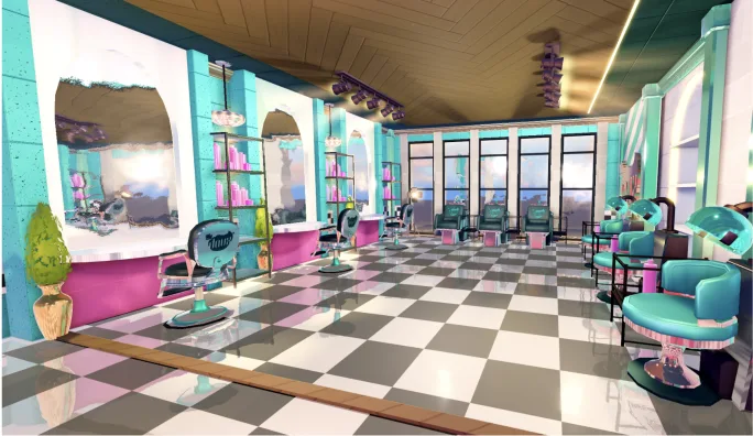 a screenshot of a salon game on Roblox