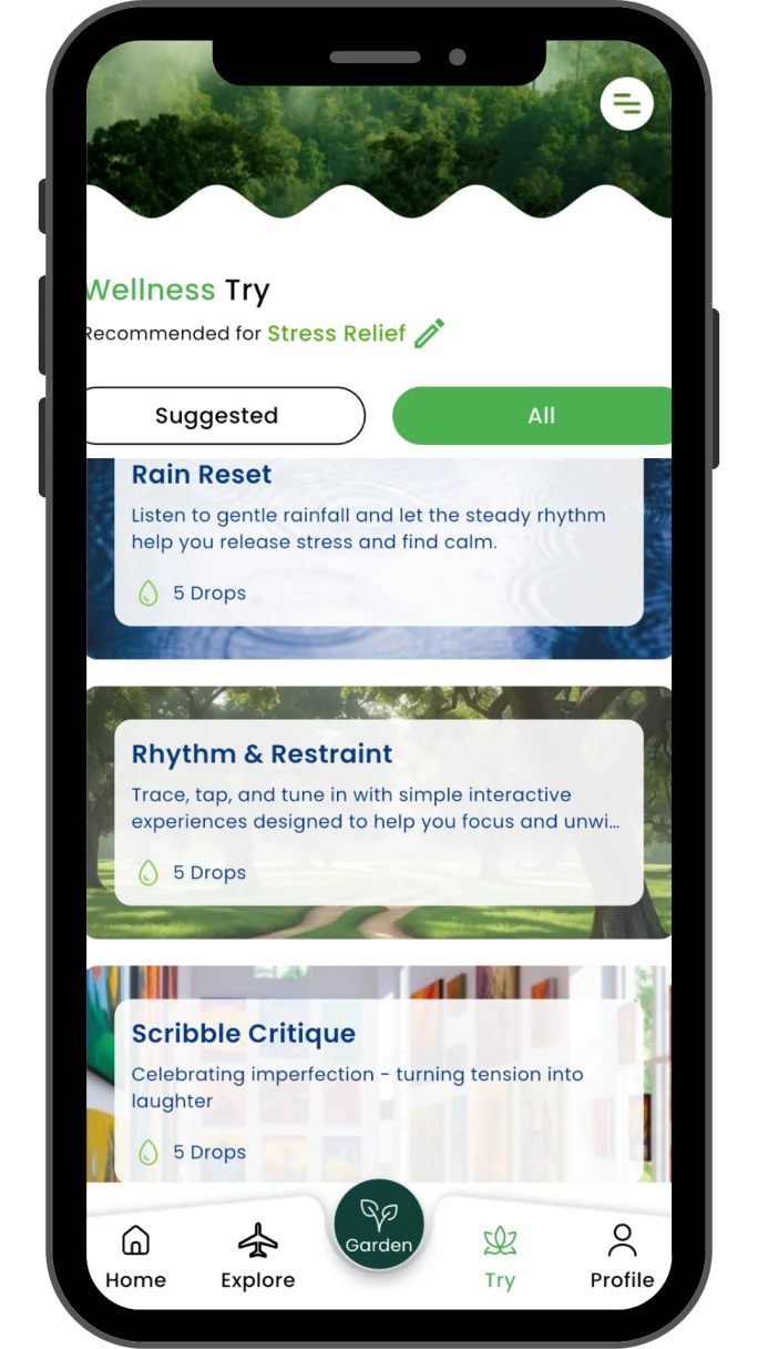 Screen capture of Wellify's Try Page