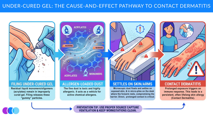 an info graphic about contact dermatitis from gel nail polish