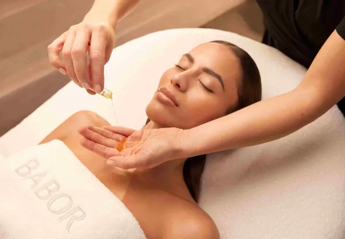 Babor client getting a facial treatment