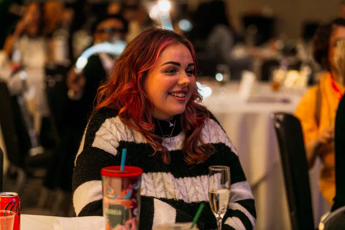 A smiling woman