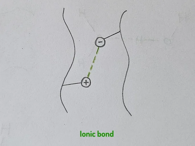 A drawing of chemical bonds