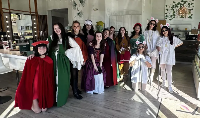 Dressed in Fairy Tale characters, a team of stylists from Ellie K Salon.