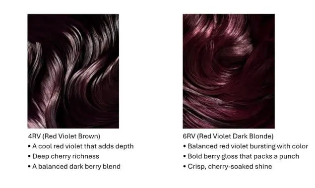 Two hair color swatches. 