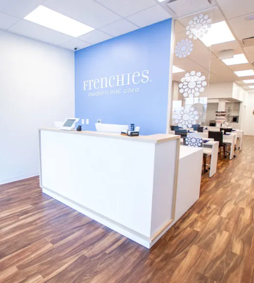 The front desk at Frenchie's, a new nail salon franchise.