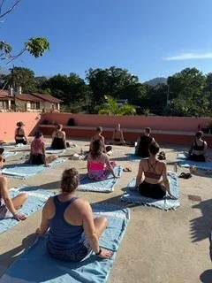 A yoga class