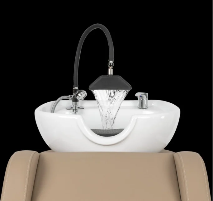 Minerva Beauty offers shampoo bowl attachment designs that replace the sprayer connection and, presto, you’re offering headspa services.