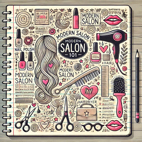A graphic of a notebook with doodles