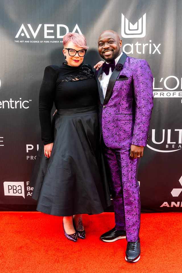 Rodrick Samuels with his wife, artist and educator Lauren Moser.