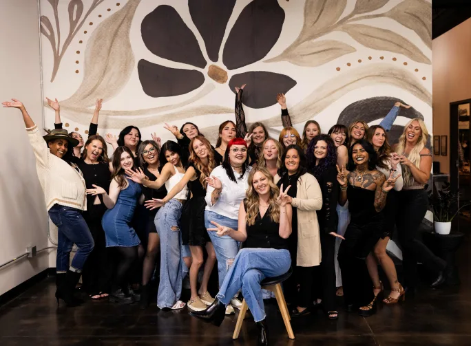 A group shot of the team from Salon Inspire