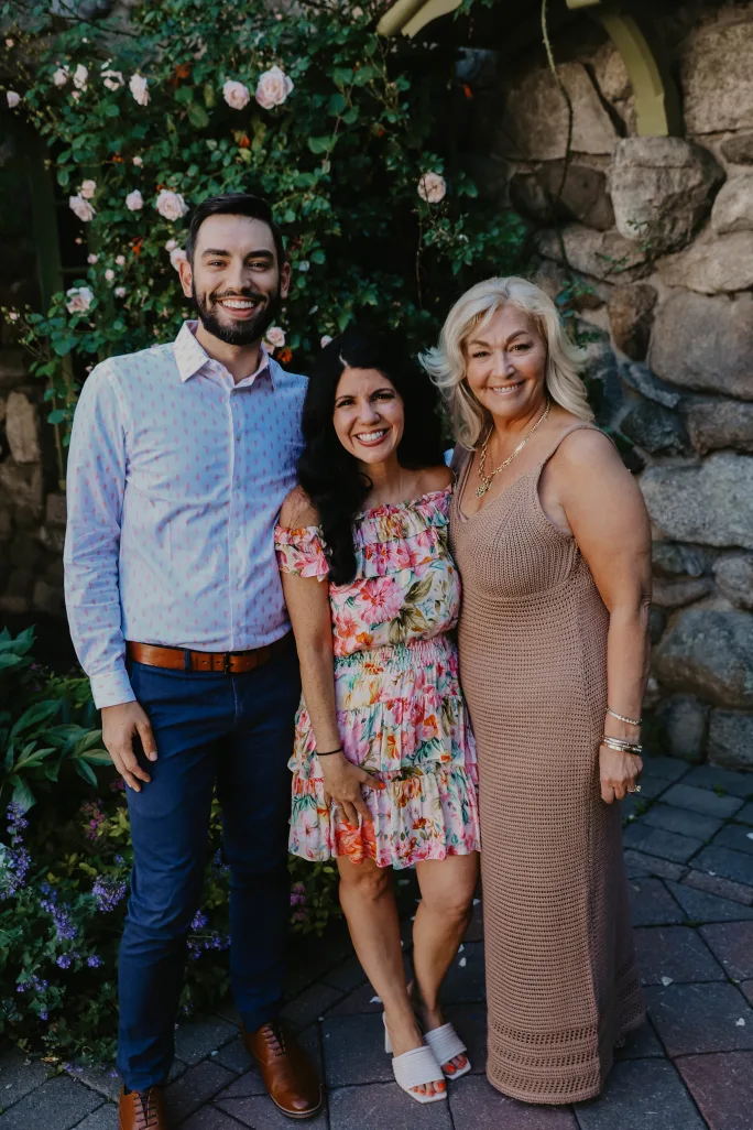 Nicole DeRosa is flanked by her managers Adam LaFrance and Sheri Homsey, creating a united front at Spa Nijoli.