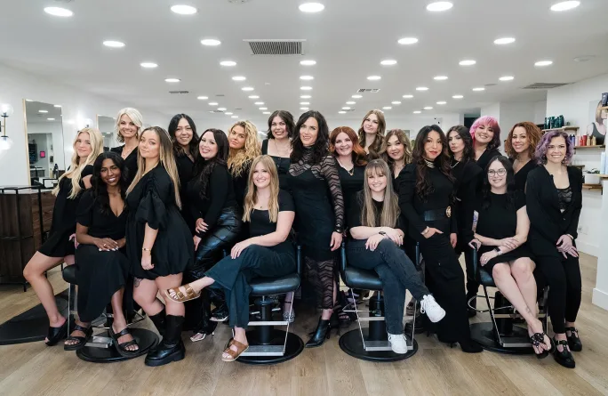 Dressed in black the team from  Tantrum Hair Salon