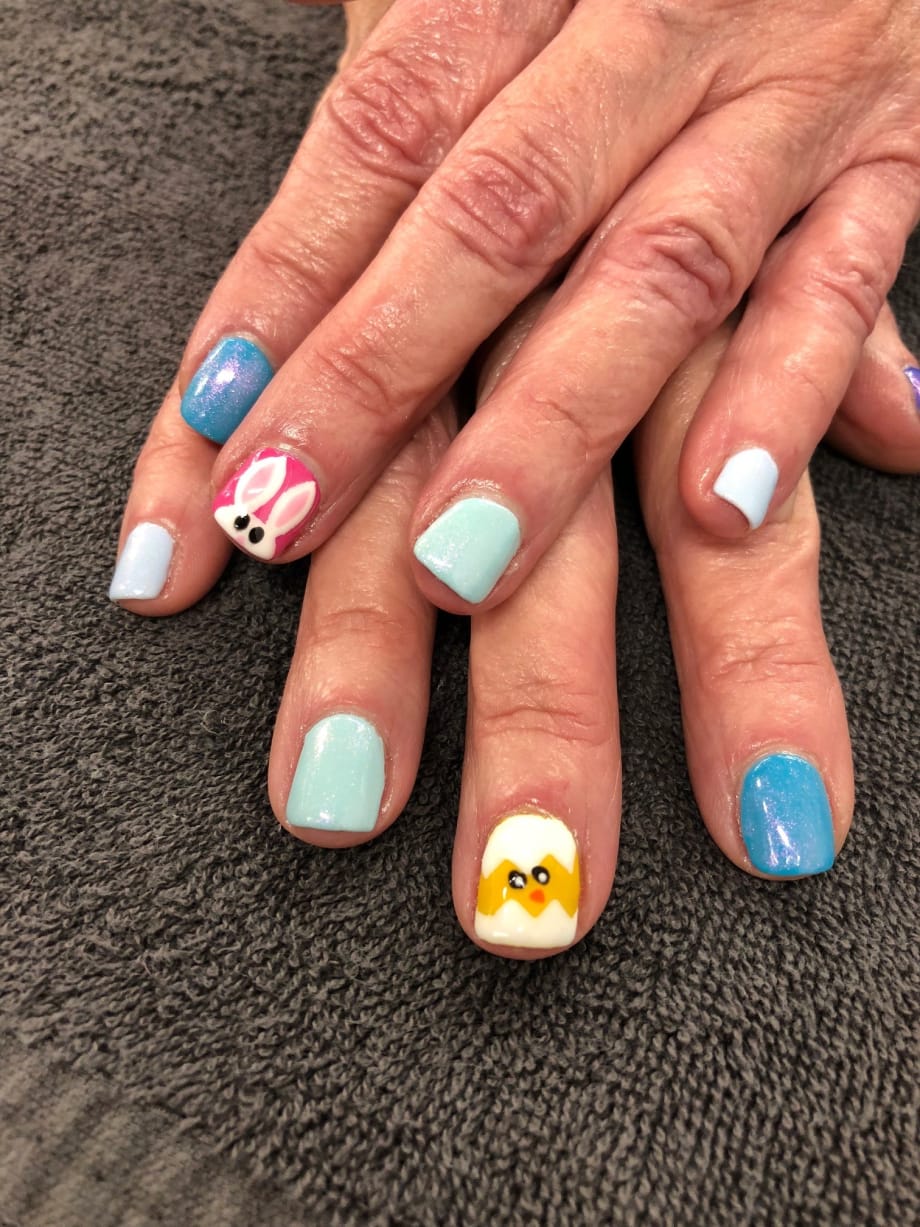 Day 103: Easter Bunny and Egg Nail Art