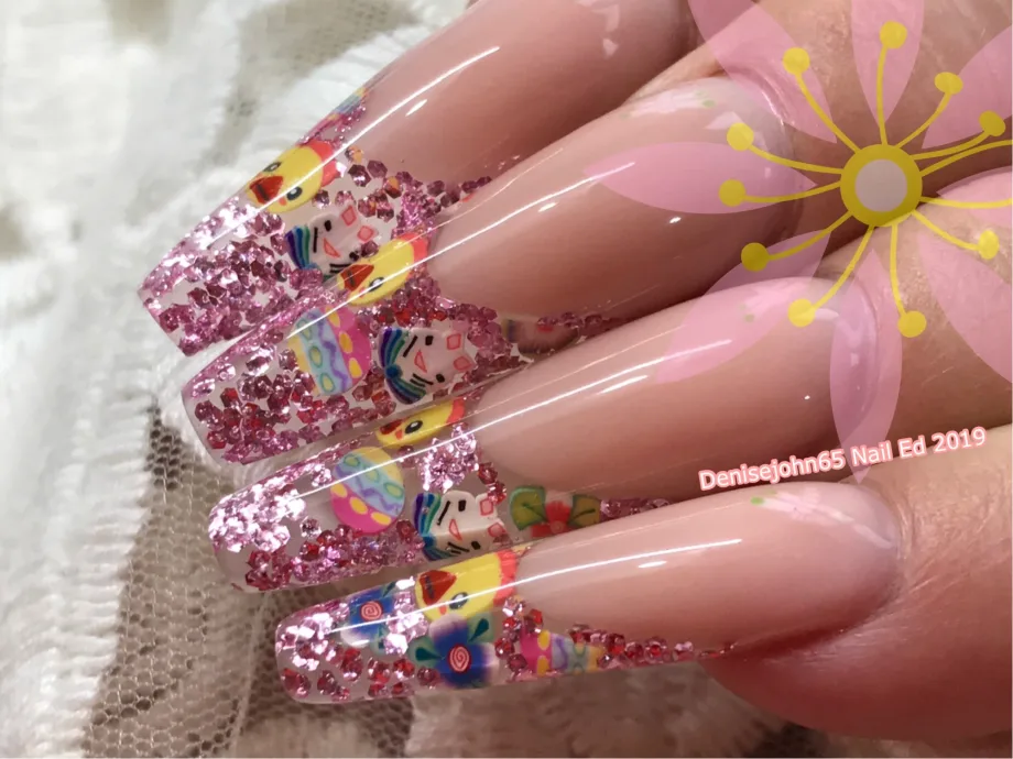 Day 111: Easter Duckling and Bunny Nail Art