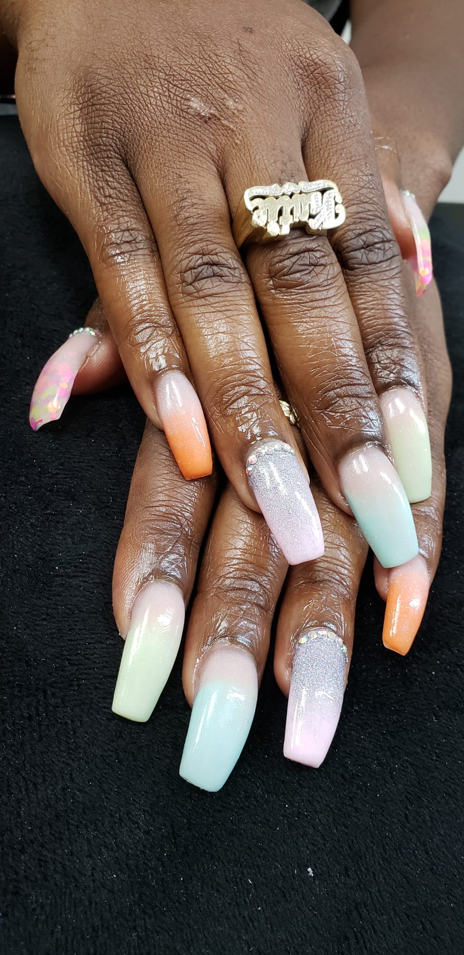 Day 114: Multicolored Spring Ombre Nail Art