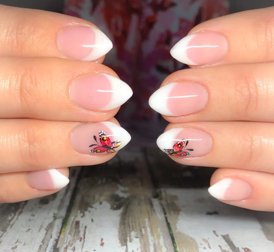Day 115: Butterfly French Nail Art