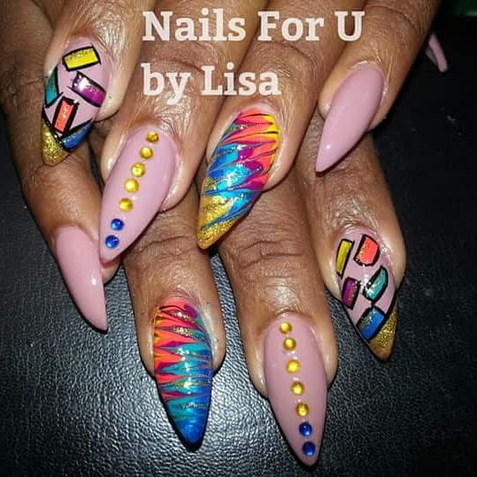 Day 117: Colorful Marble and Abstract Nail Art