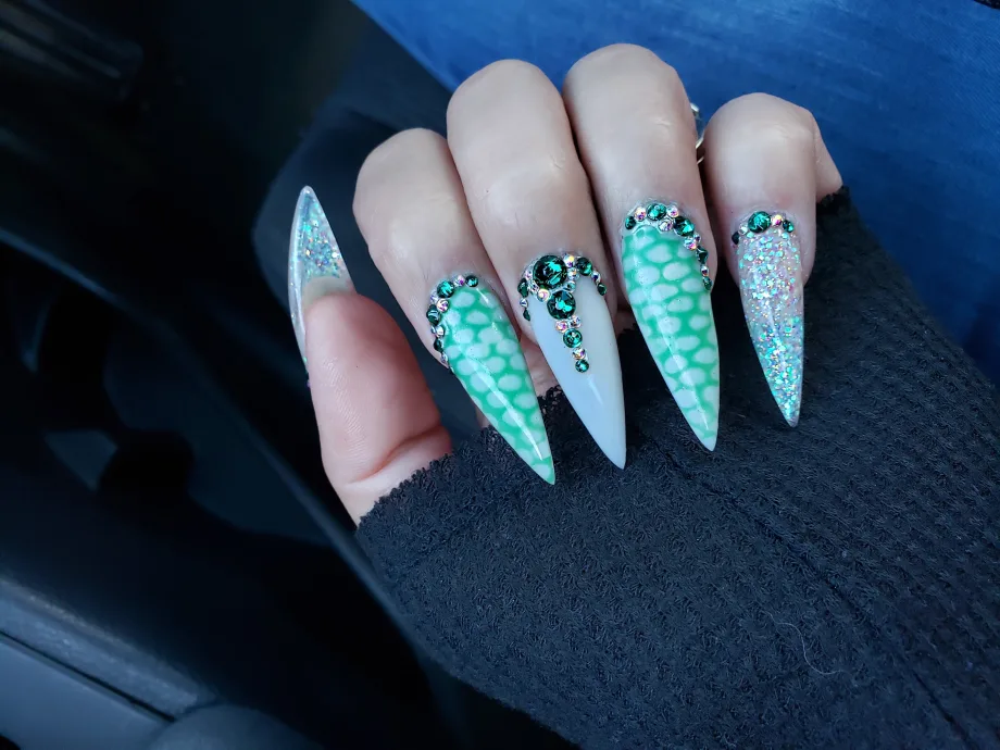 Day 120: Butterfly and Stiletto Nail Art