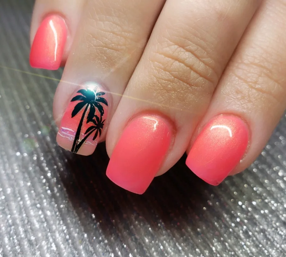 Day 128: Tropical Vacation Nail Art
