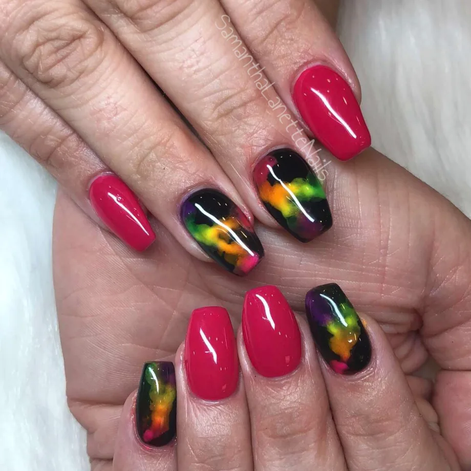 Day 133: Rainbow Smoke Nail Art