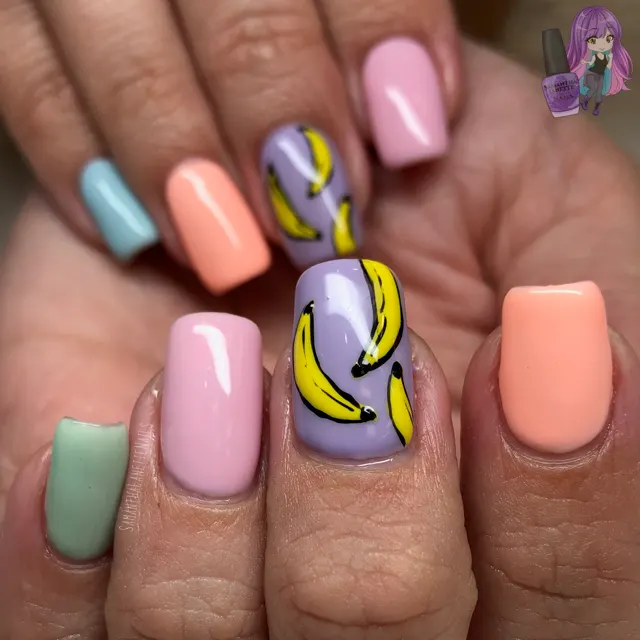Day 142: Banana Nail Art