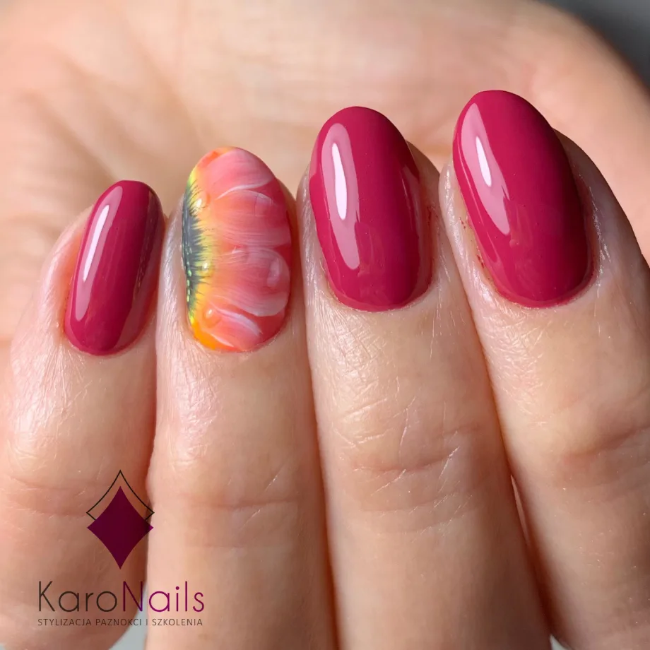 Day 151: Blue Butterfly and Sunflower Nail Art