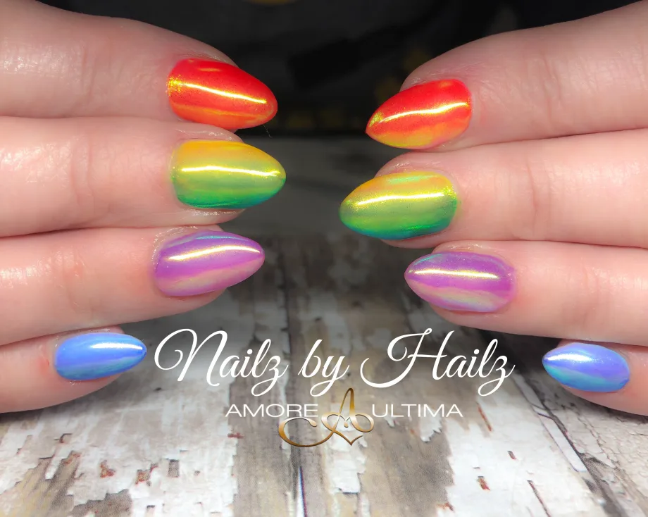 Day 153: Rainbow Ombre and Spot Nail Art