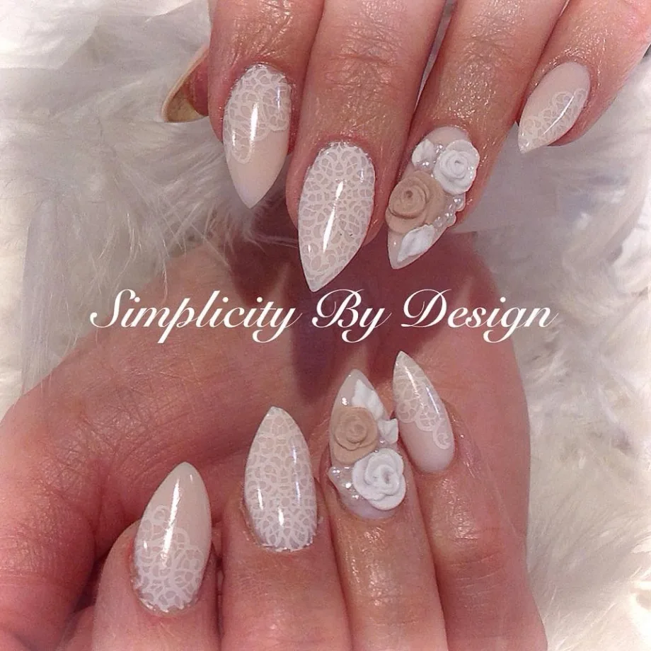 Day 154: Bridal Lace Nail Art