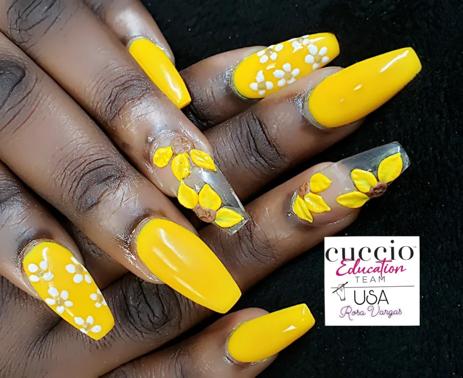 Day 158: Sunflower and Gucci Nail Art