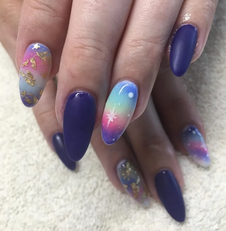 Day 159: Summer Ombre and Gold Nail Art