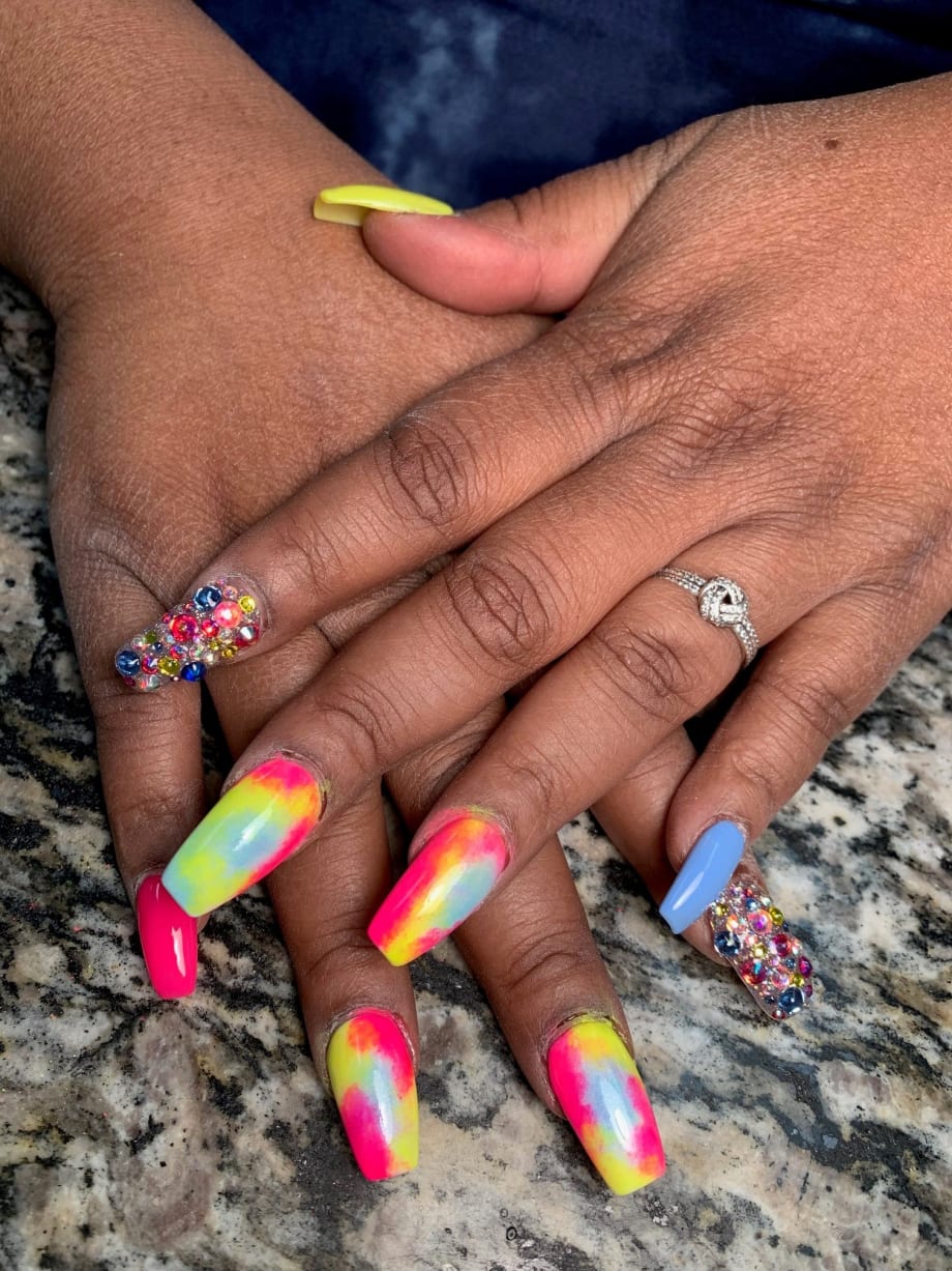 Day 162: Summer Ombre and Marble Nail Art