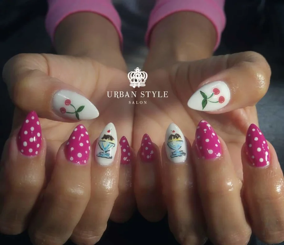 Day 177: Neon Smoke and Ice Cream Sundae Nail Art
