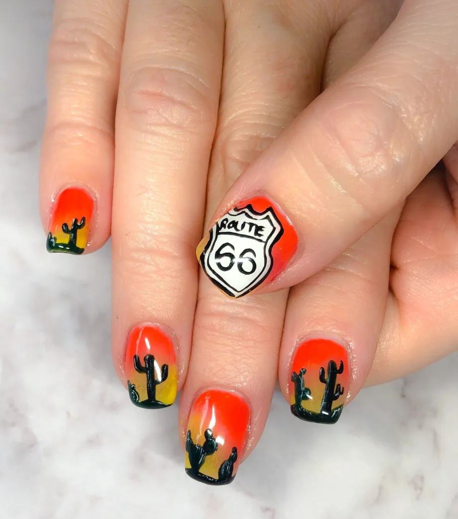 Day 180: Desert Road Trip Nail Art