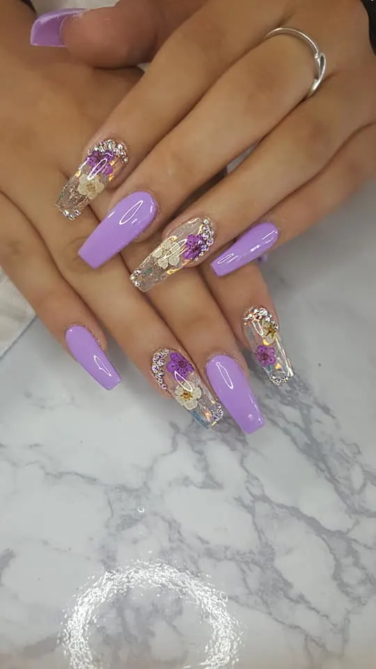 Day 52: Flowers and Embellishments Nail Art