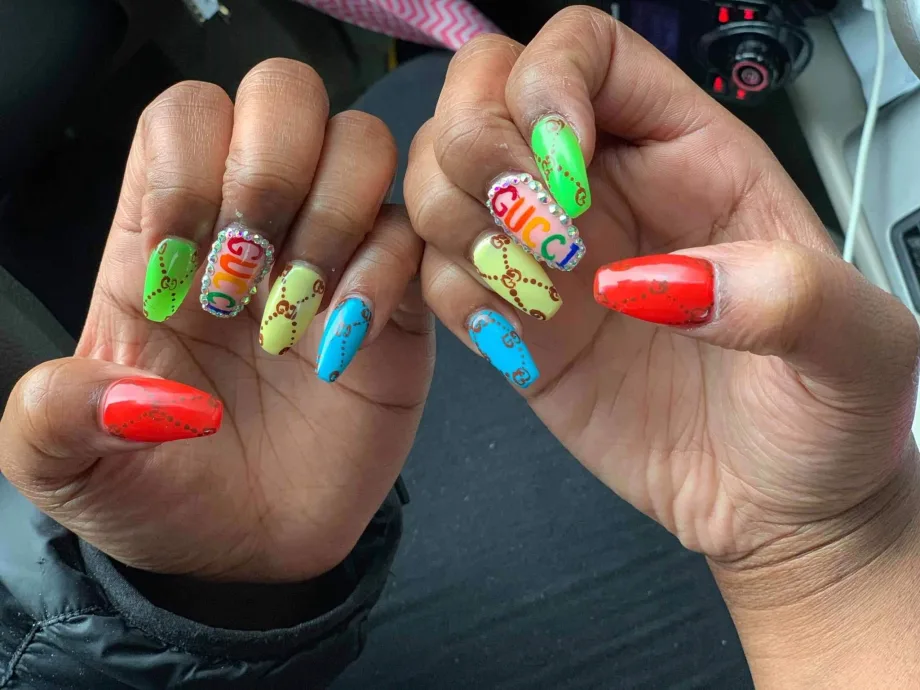 Day 54: Gucci and 3-D Flower Nail Art